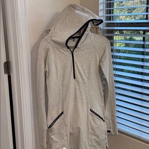 Athlete hooded sweatshirt dress